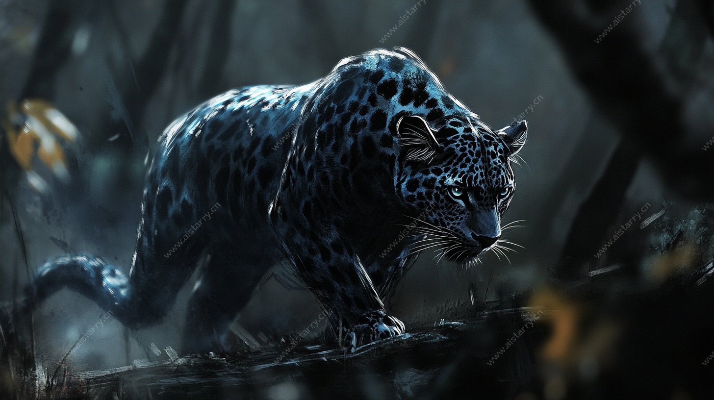 黑暗丛林中的神秘黑豹