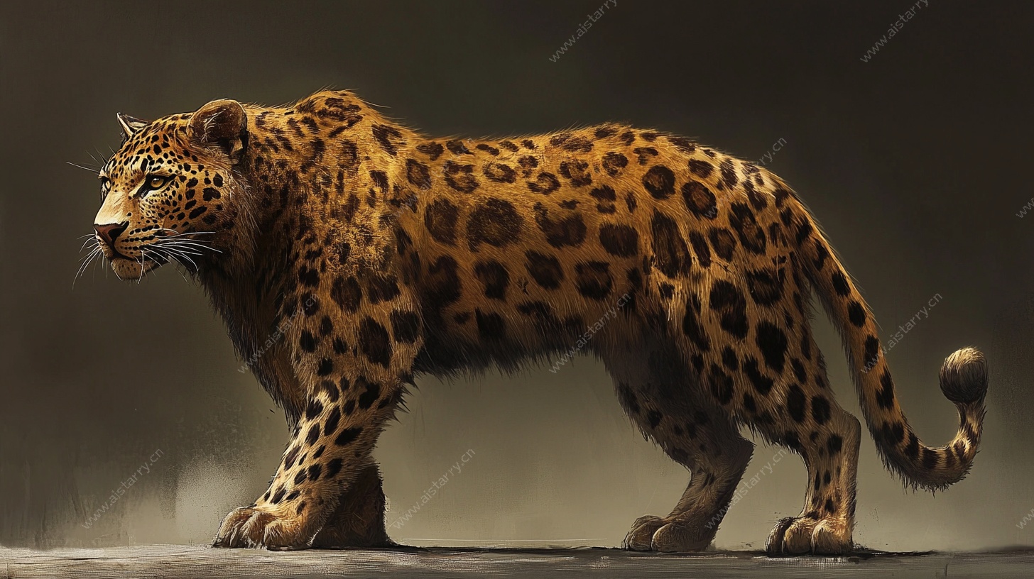 写实风格独行的美洲豹