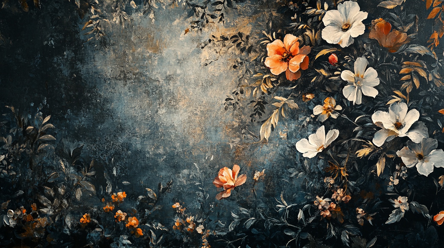 复古花卉背景图