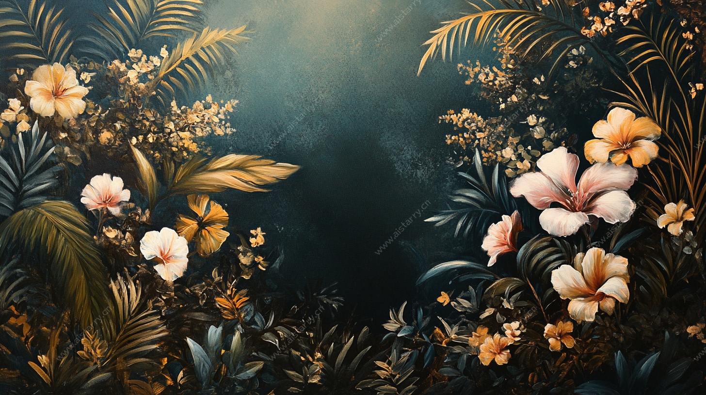 热带花卉梦幻背景图