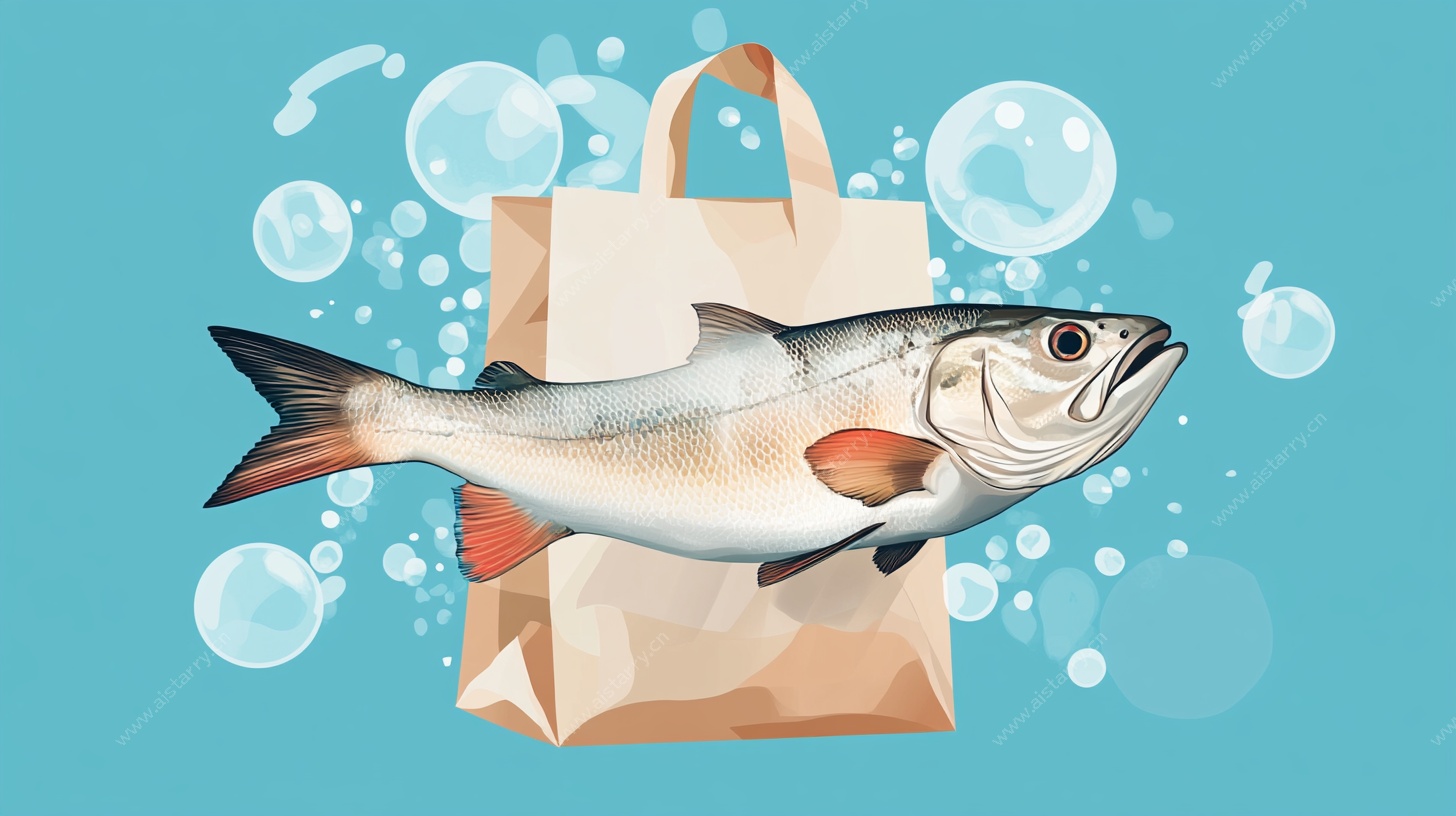 袋中鲜鱼插画