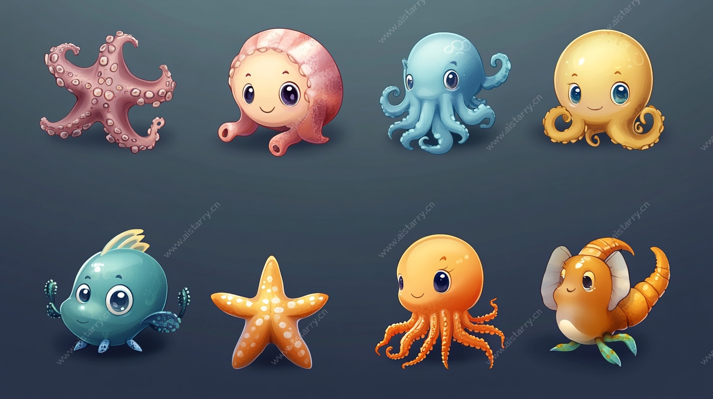 可爱海洋生物集合