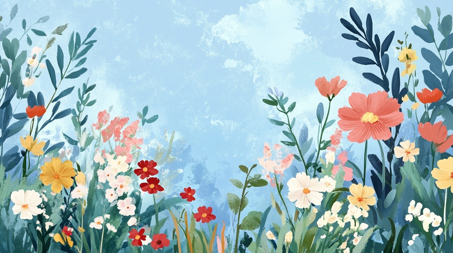 春日花卉背景图