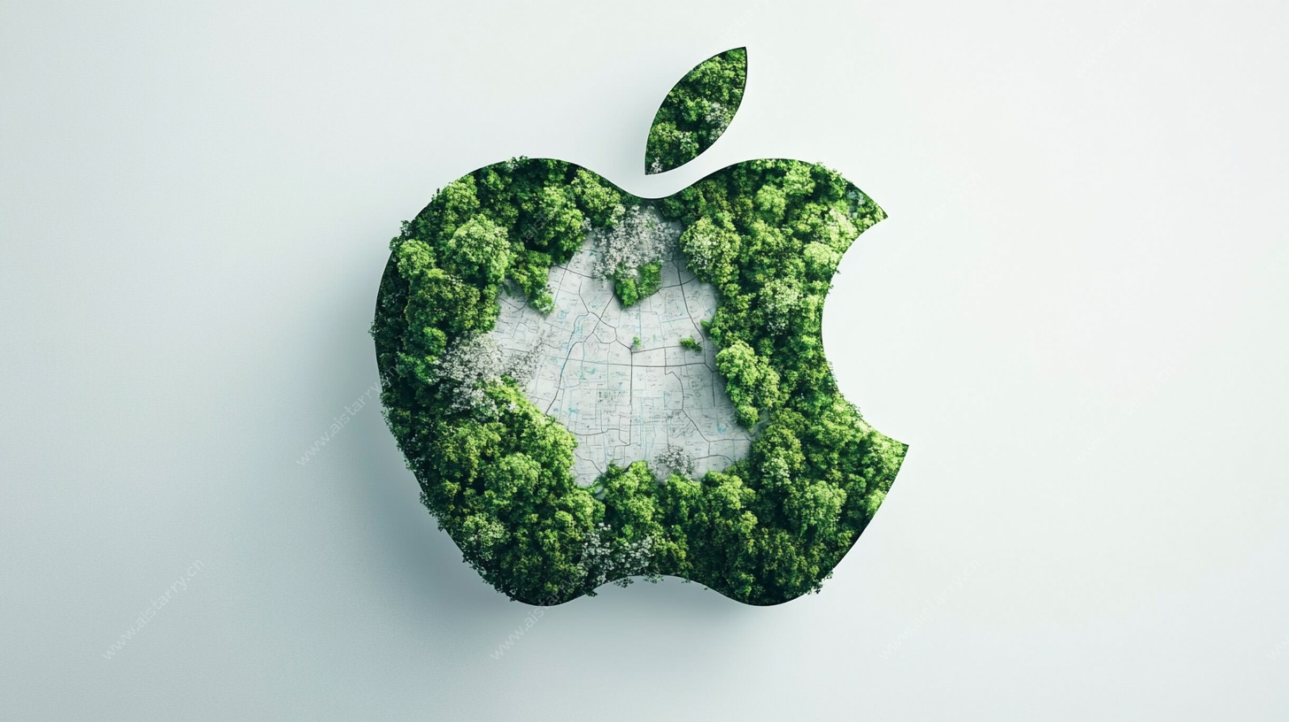 苹果标志中的绿意世界