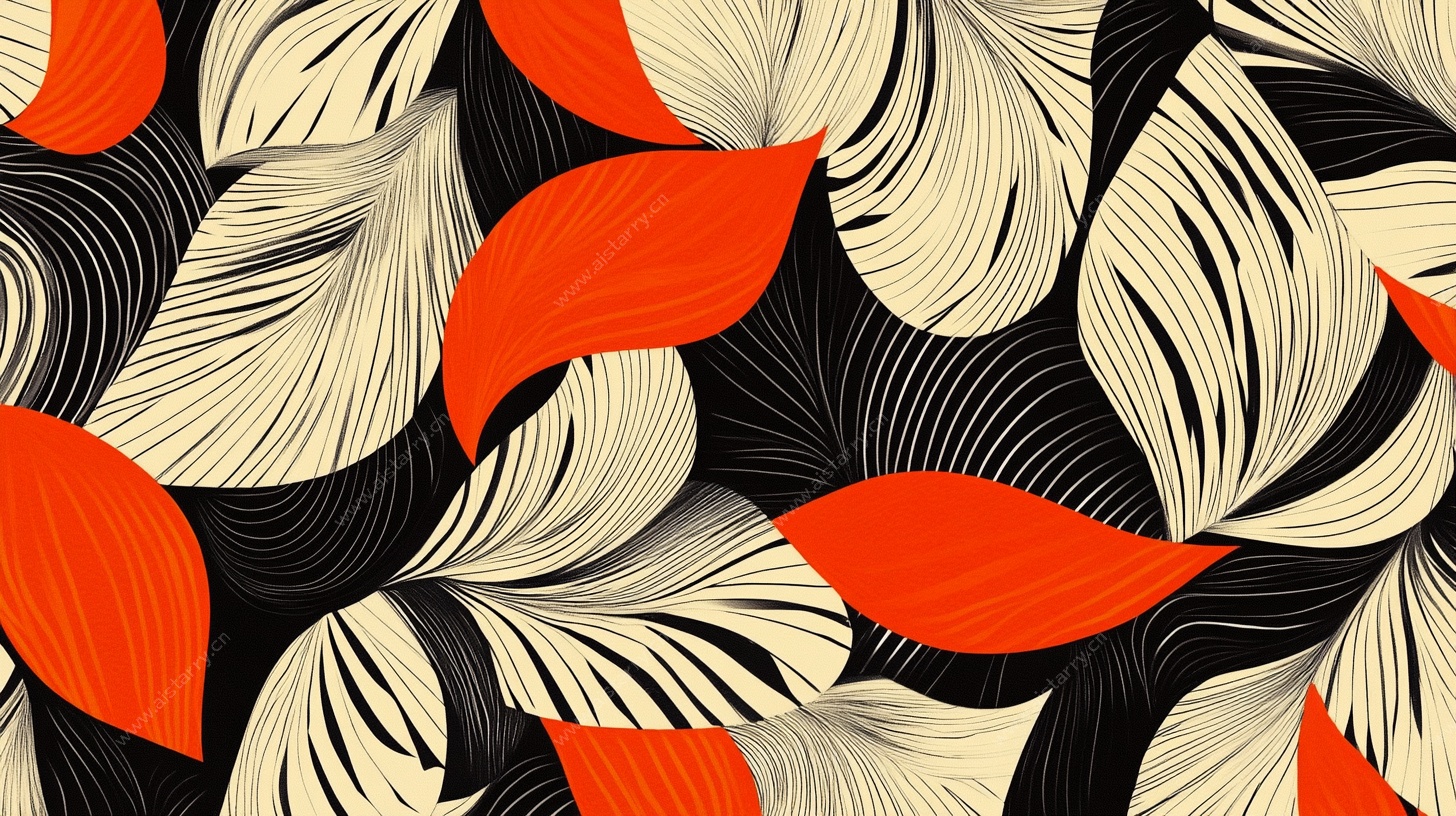 几何风叶片图案背景图