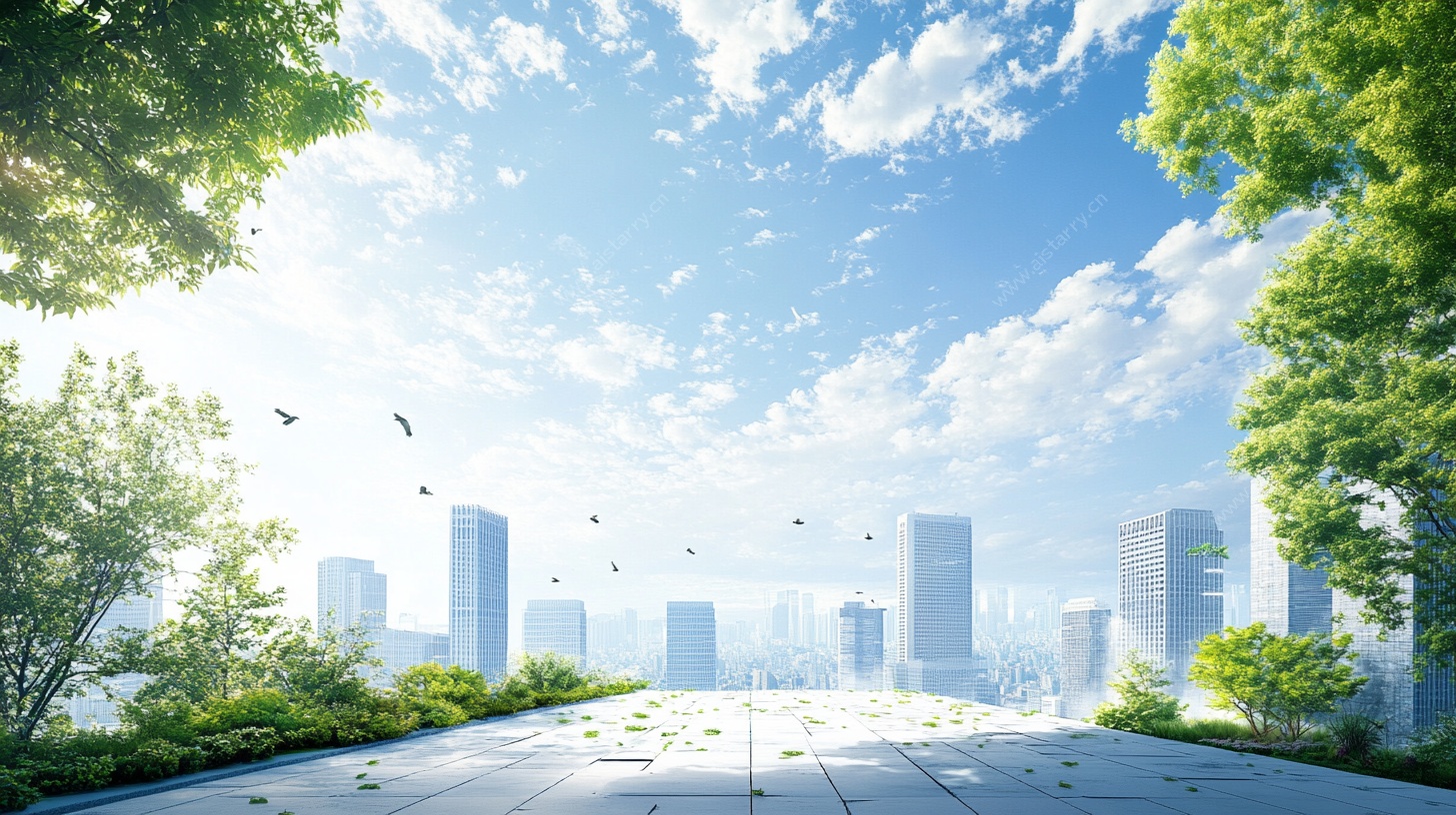 城市林荫道的清新景致