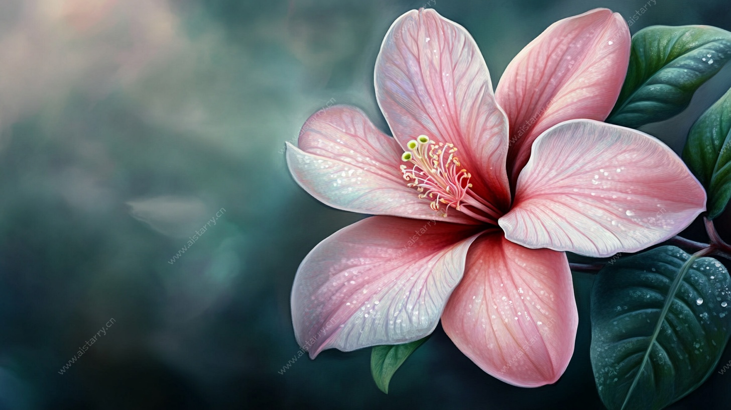 粉色梦幻木槿花特写