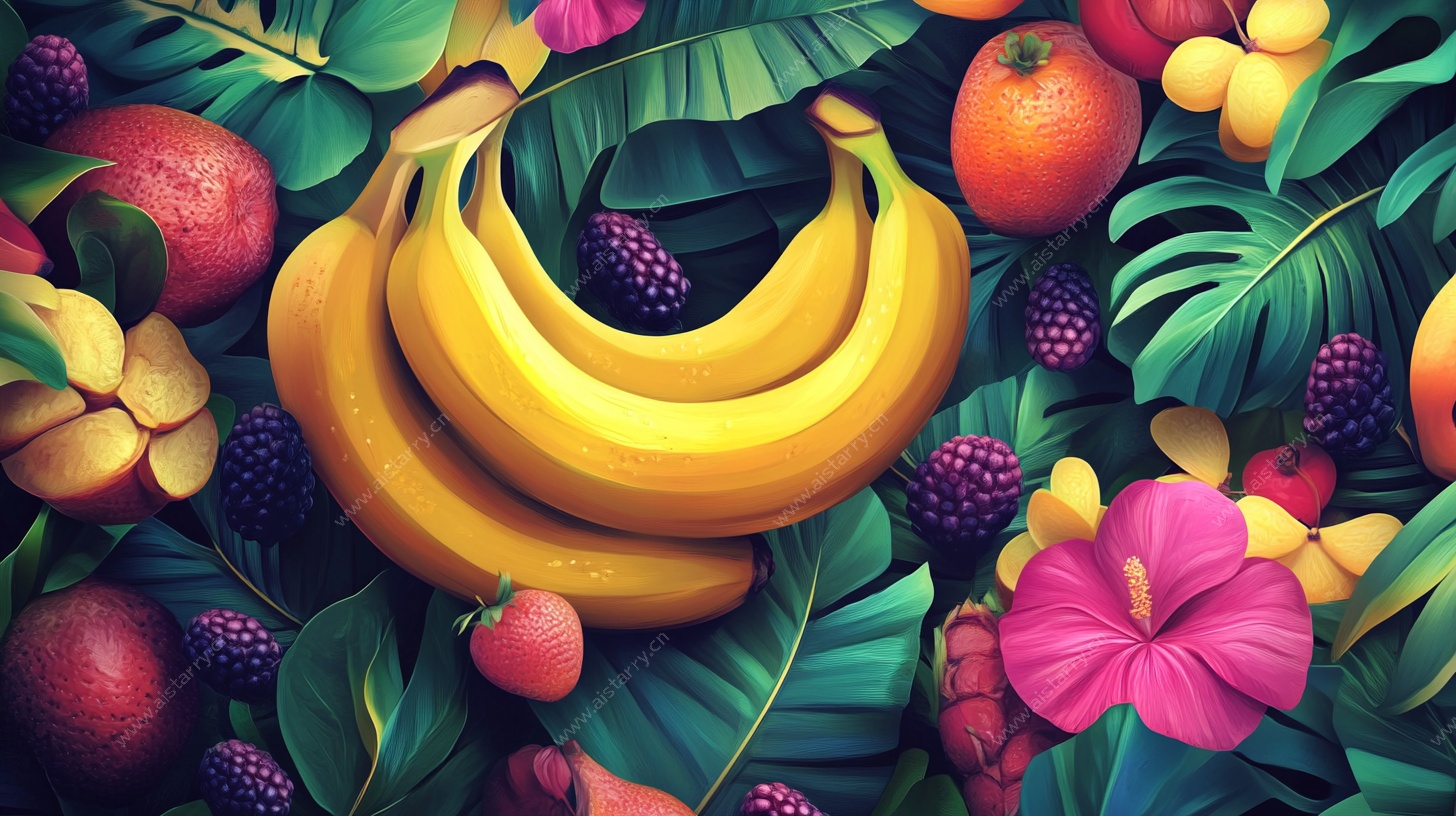 热带水果插画 多彩视觉盛宴