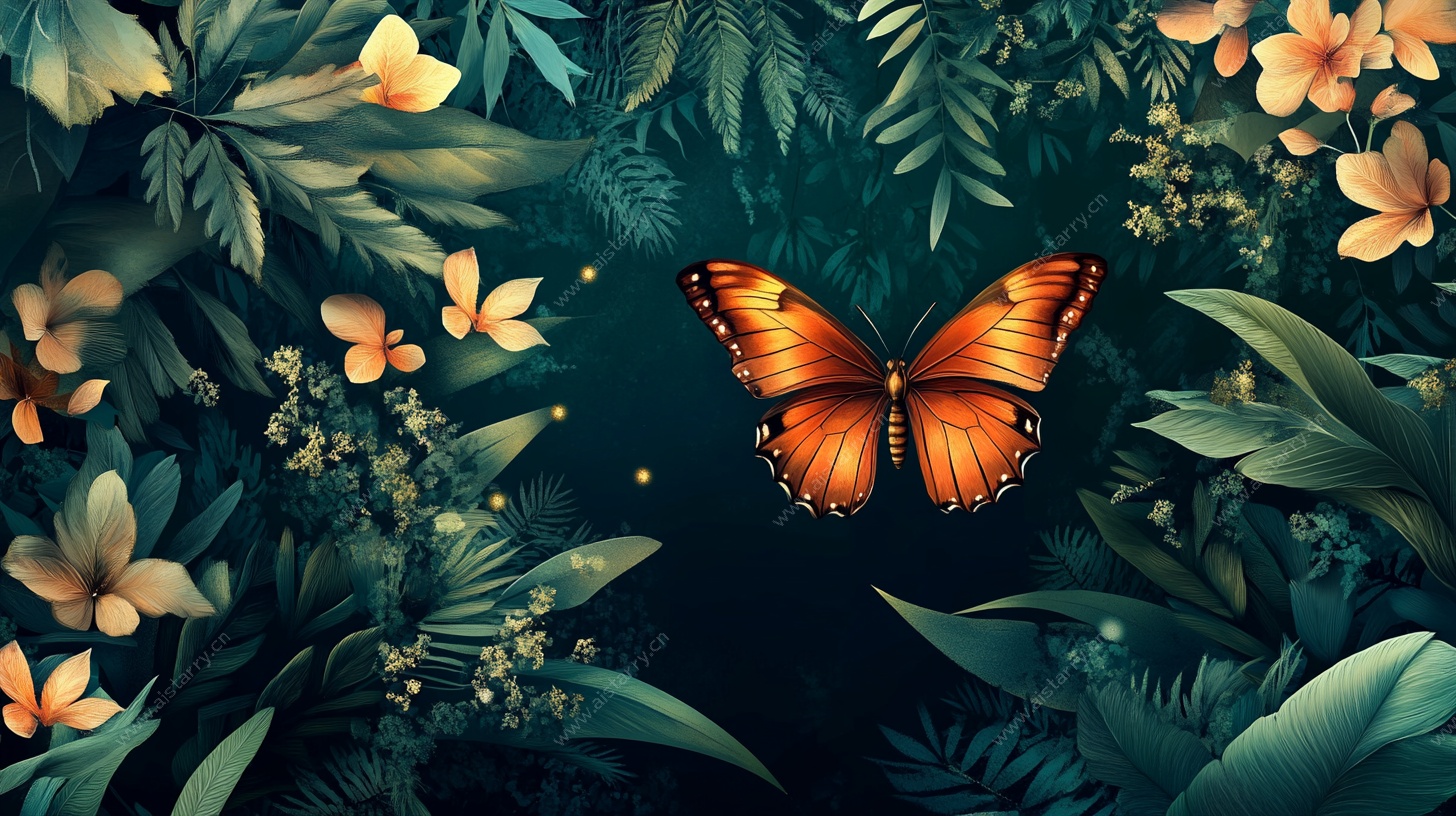 蝶舞繁花间的自然美景