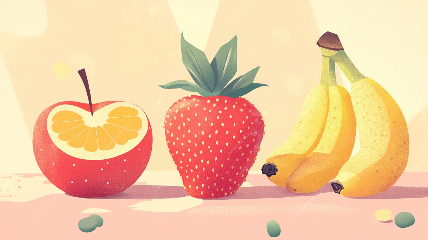 可爱水果插画