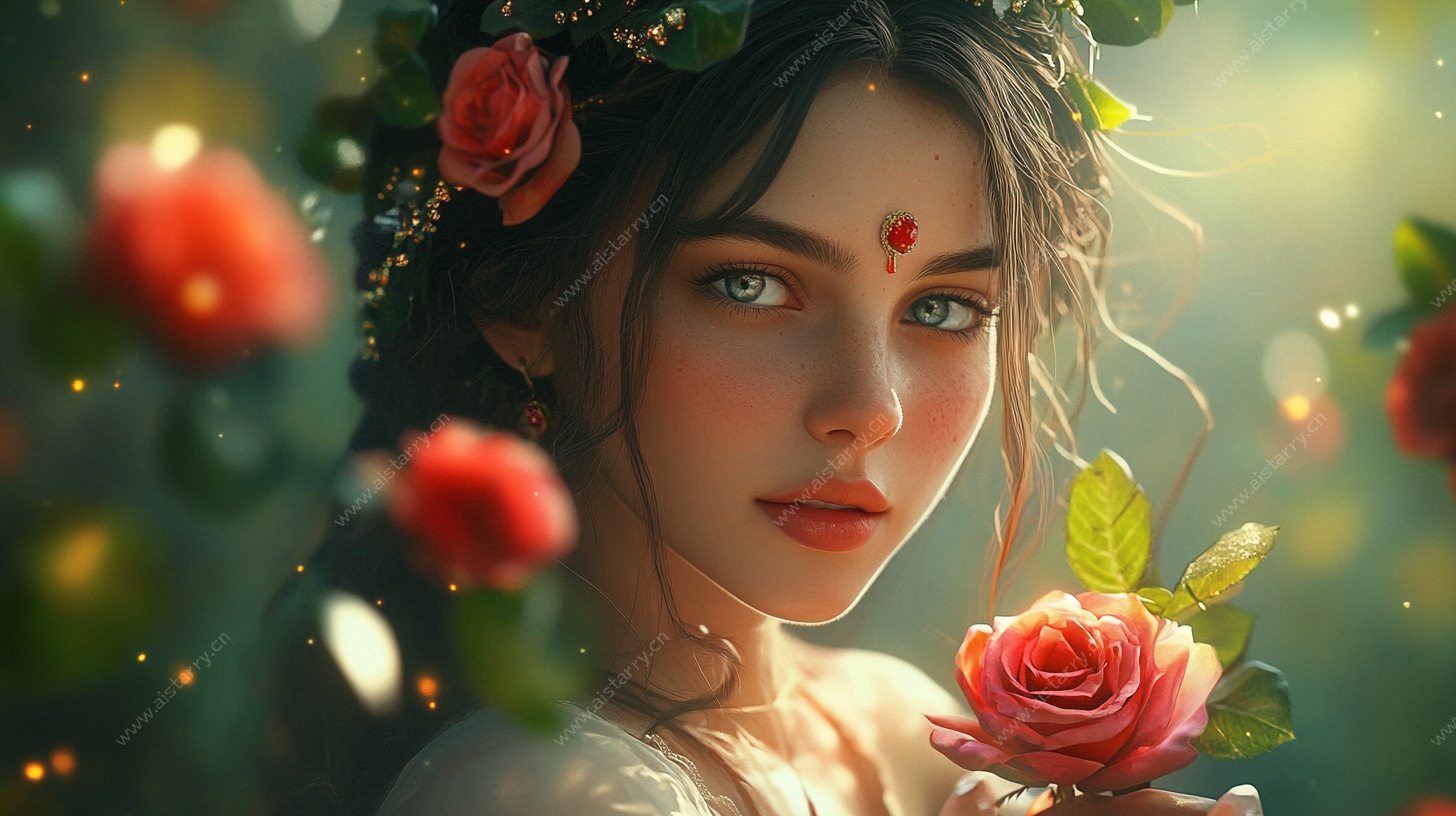 花仙子般的梦幻美丽少女