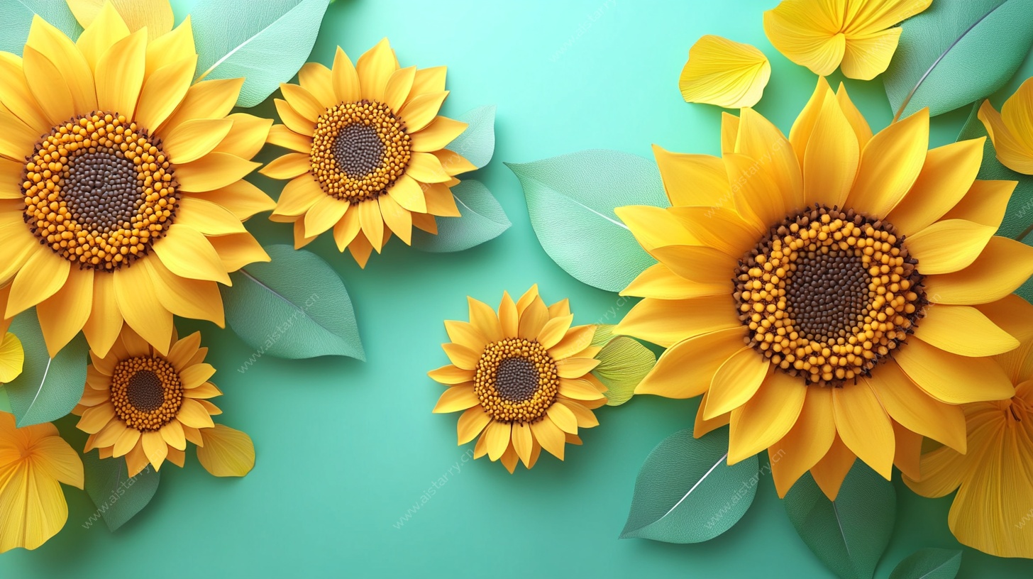 立体向日葵背景图
