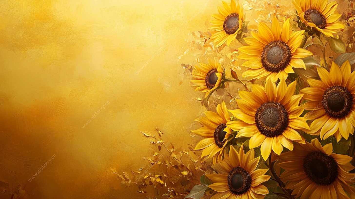 金色向日葵梦幻背景图