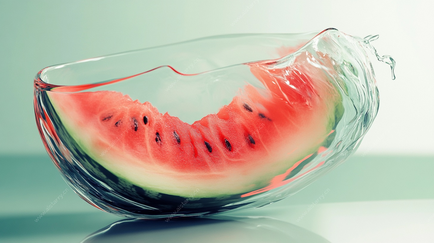 玻璃碗中的西瓜切片
