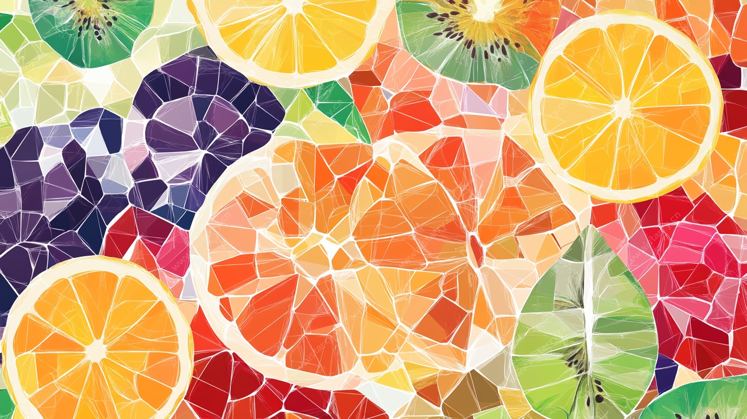 多彩水果切片马赛克图案