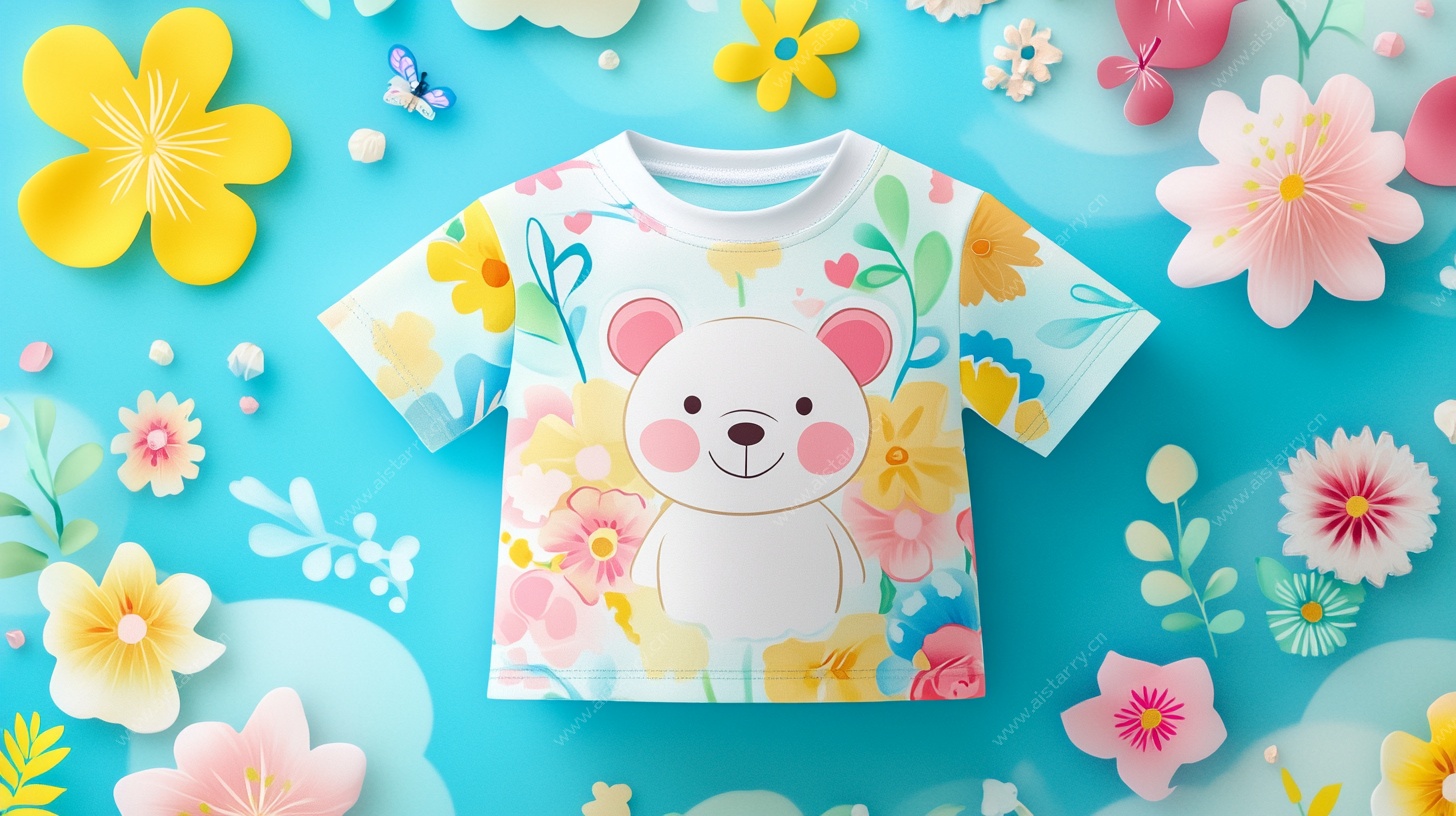 可爱小熊印花儿童短袖T恤