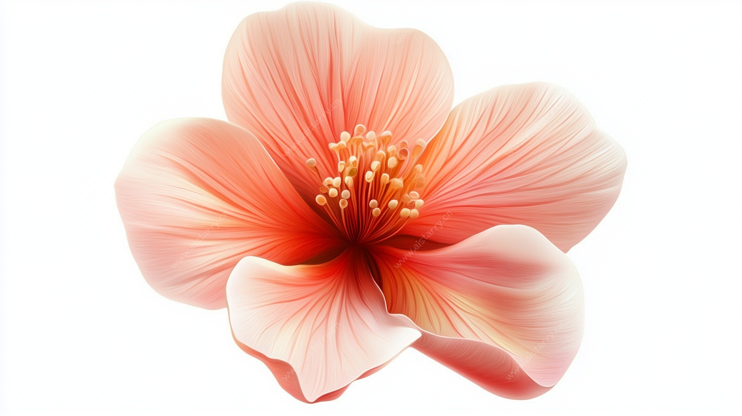 唯美粉色花朵插画