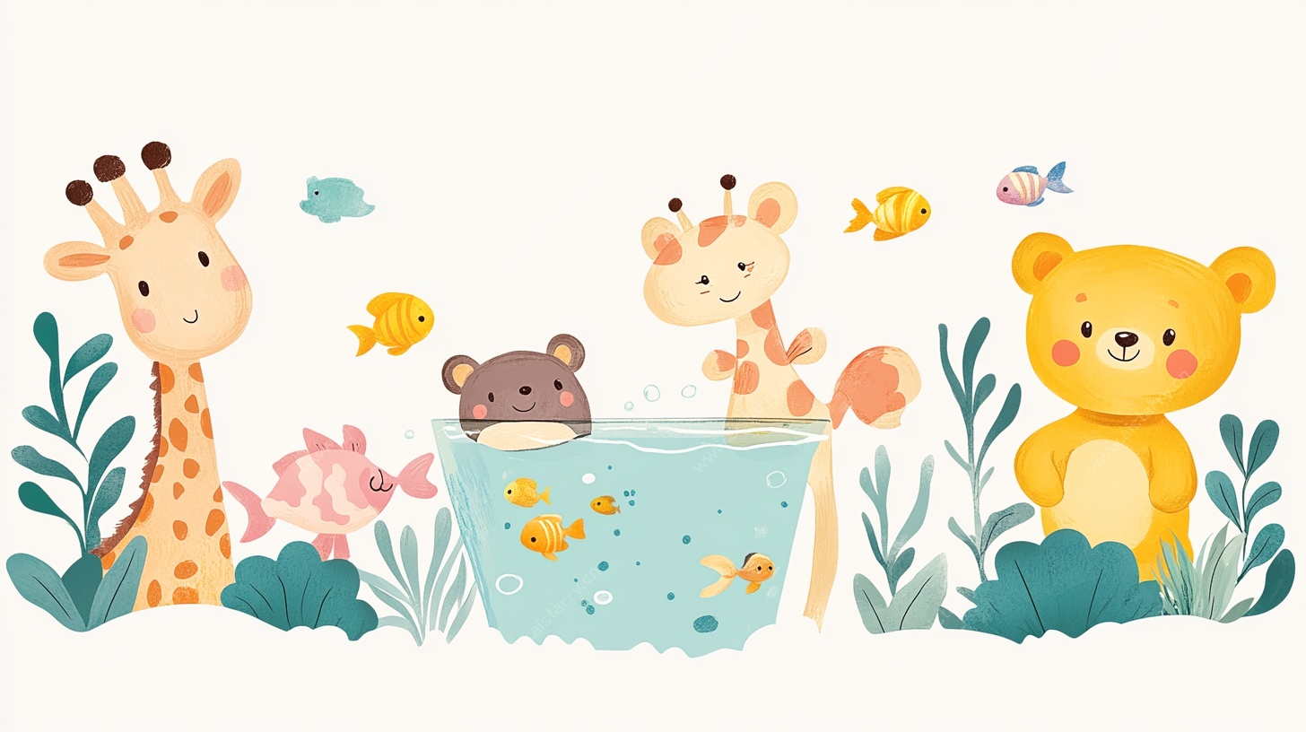 动物们的欢乐戏水时光