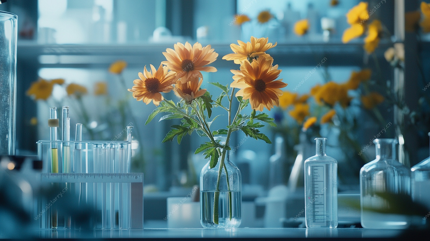 实验室中的鲜花静物