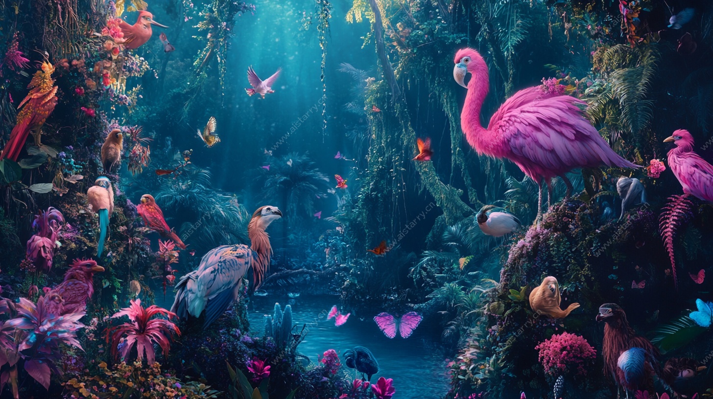 梦幻多彩的丛林鸟类世界