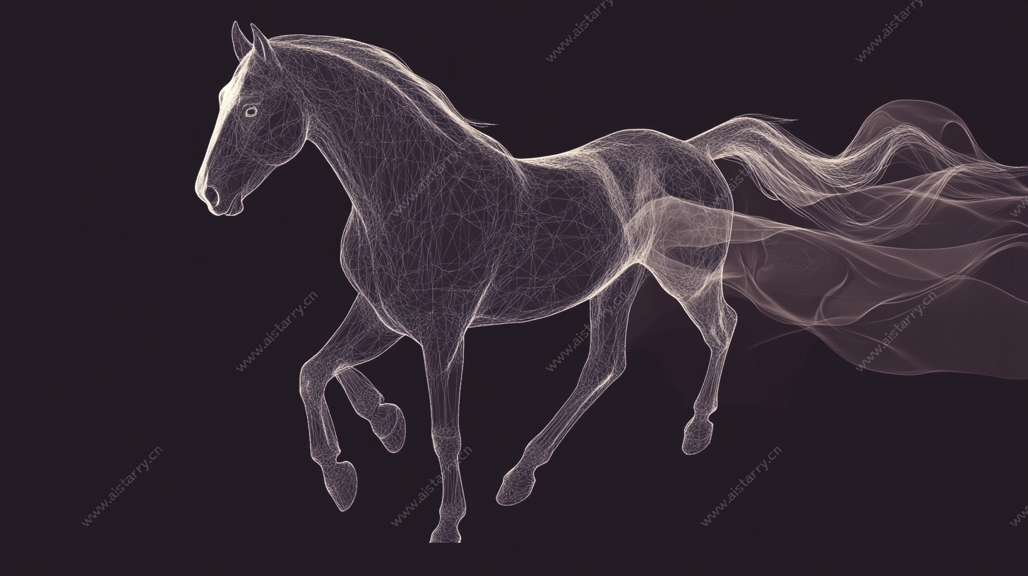 梦幻线条奔马图