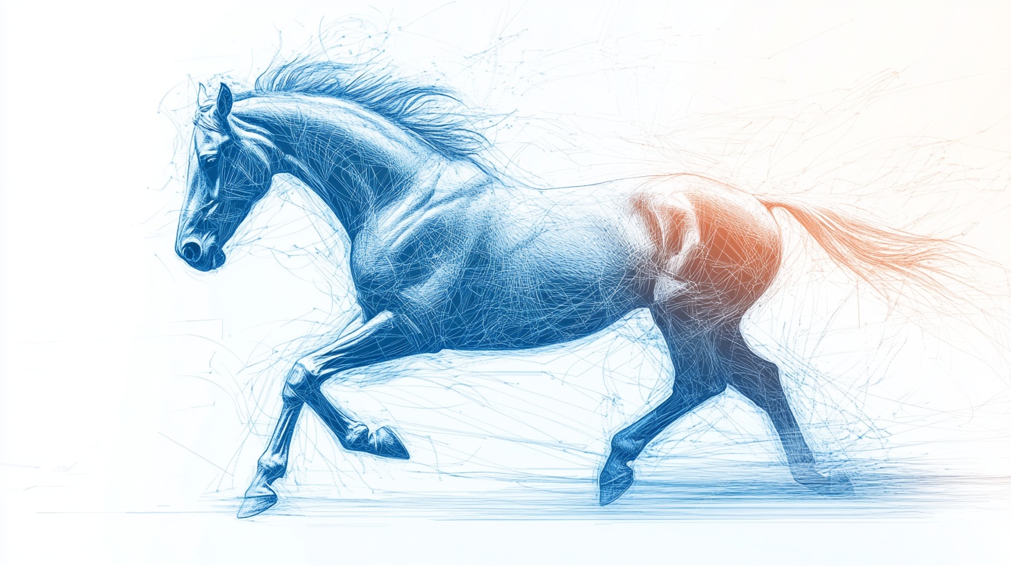 奔跑的线条骏马