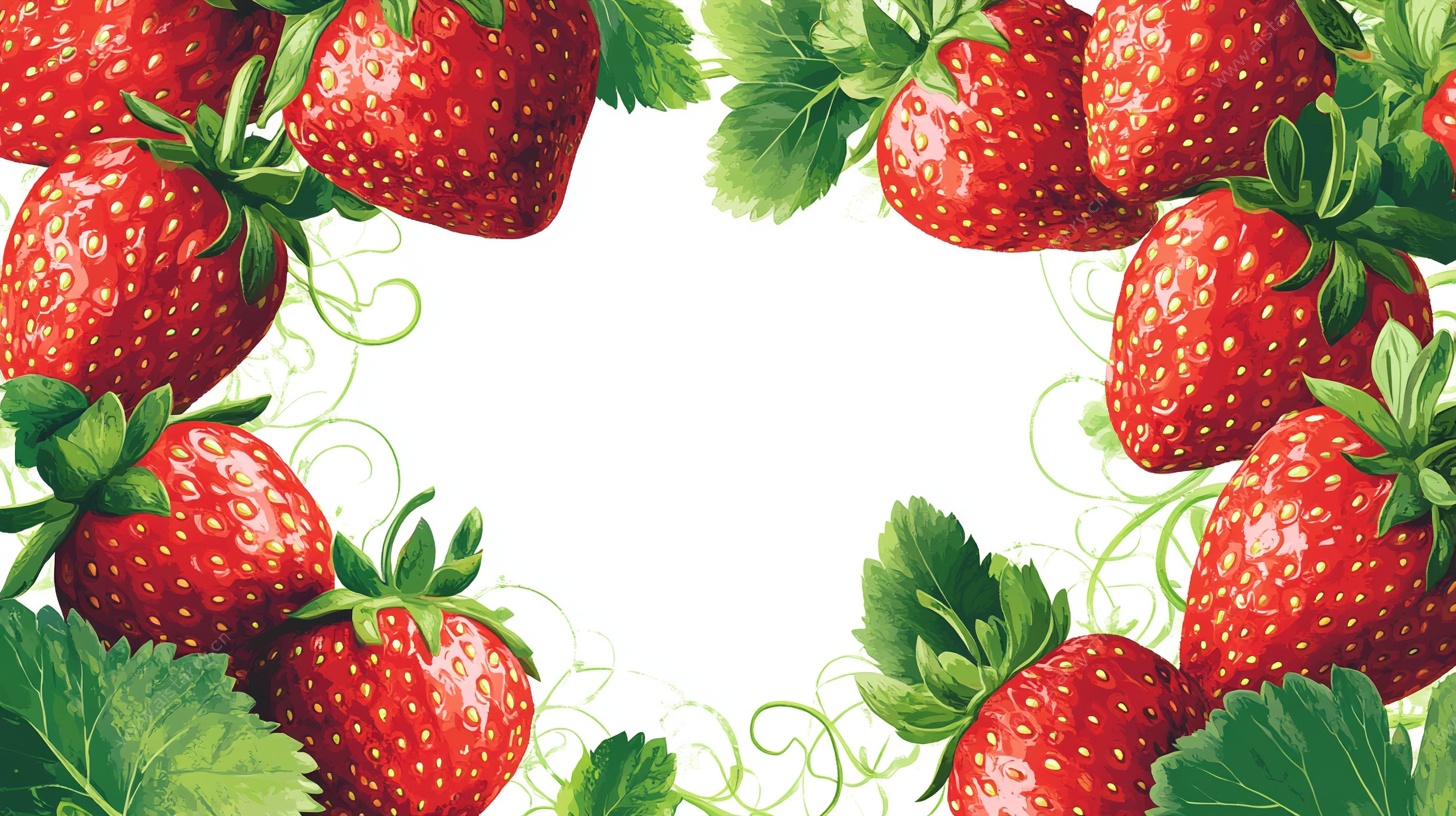 草莓边框插画
