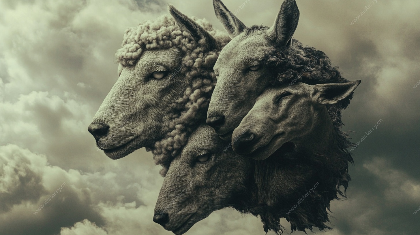 多头羊幻想艺术形象