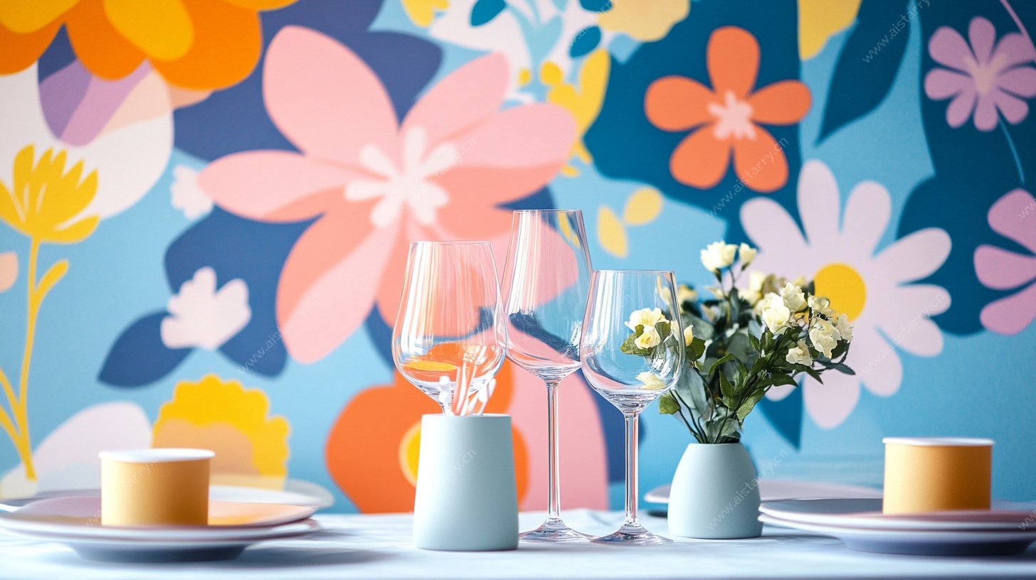 花卉风餐桌布置场景