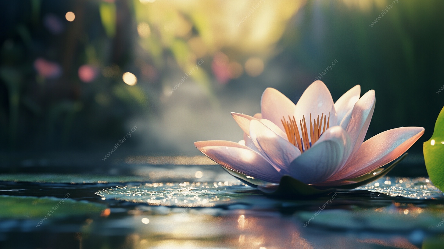 梦幻睡莲绽放于水面