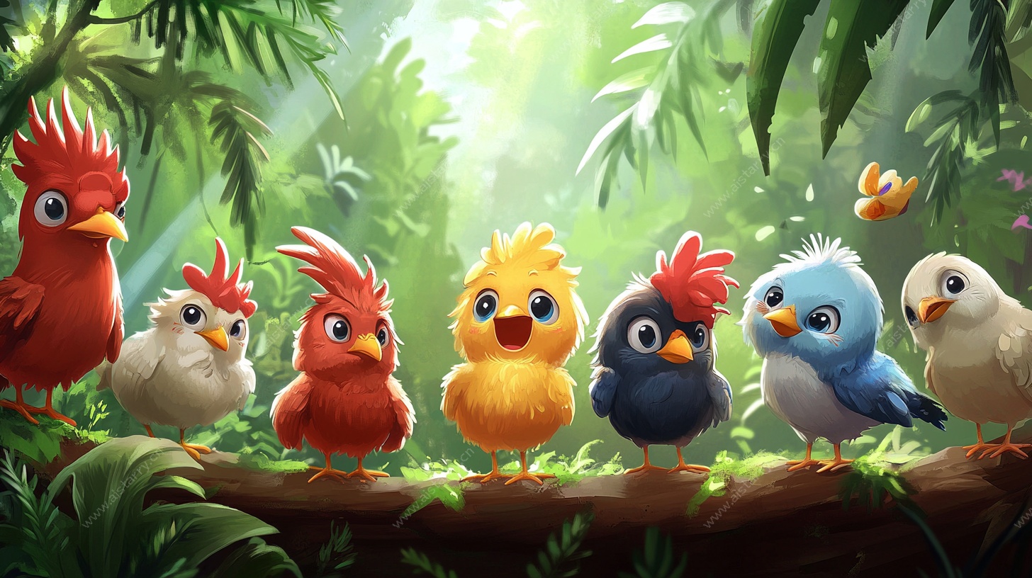 森林中可爱多彩的小鸟们