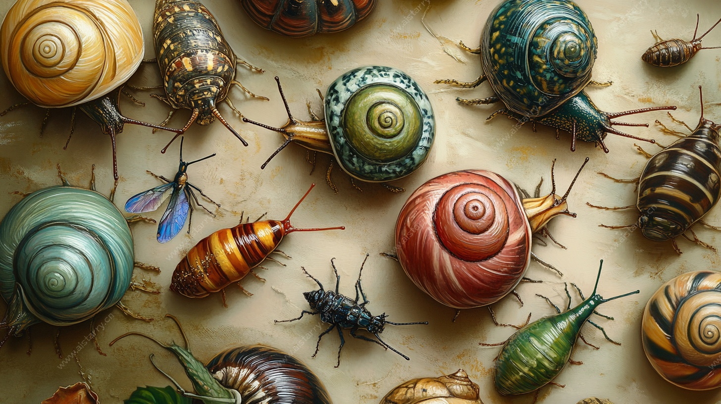 多彩昆虫与蜗牛微观世界