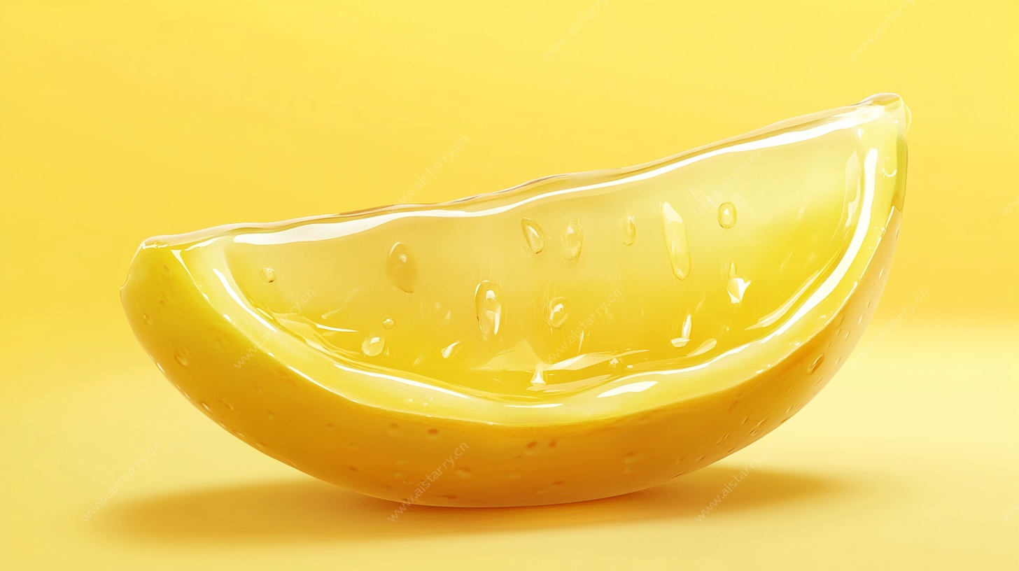 黄色柠檬切片特写