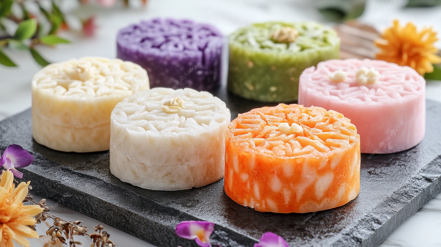 多彩冰皮月饼展示