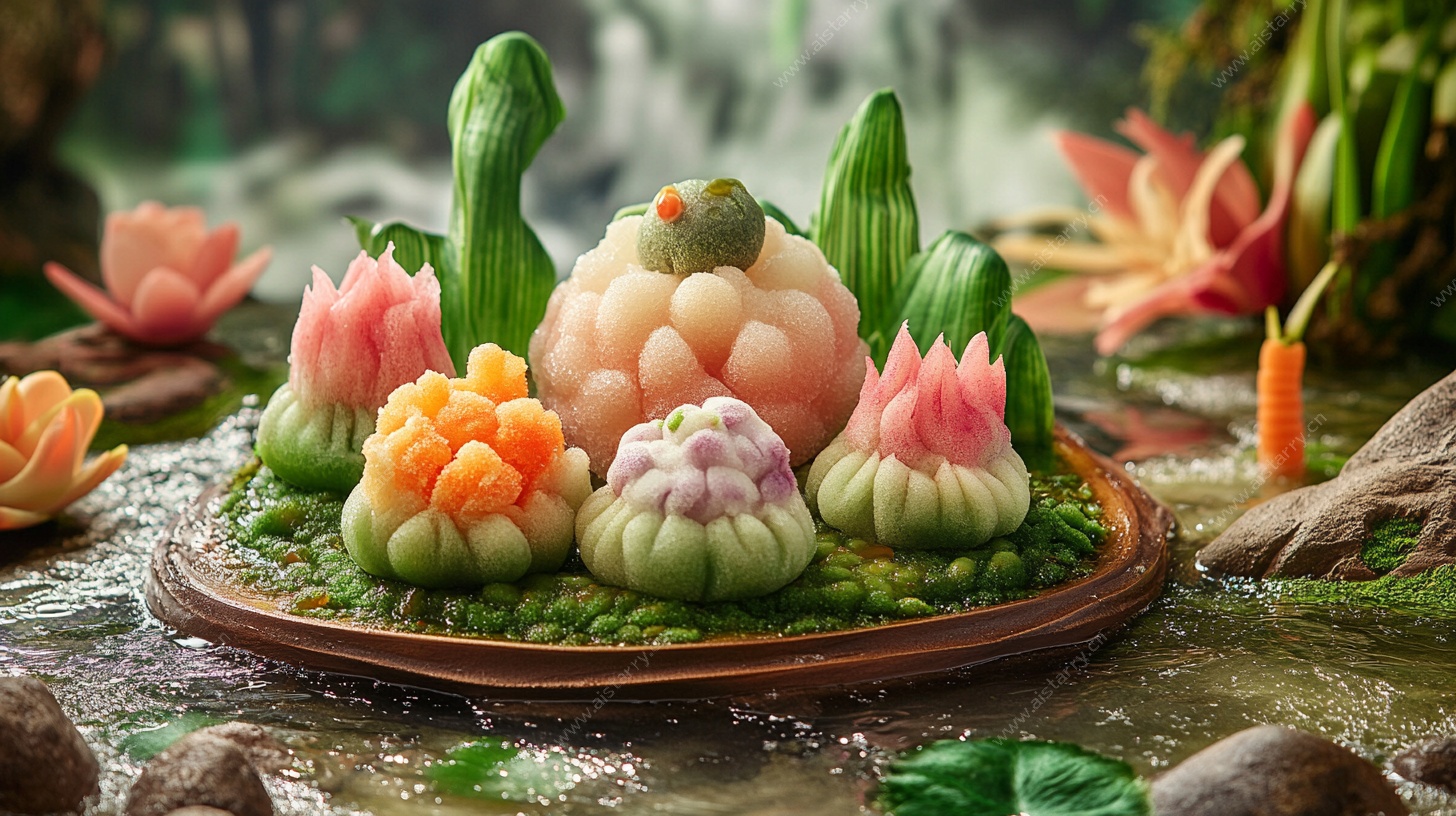 精美的果蔬雕刻艺术作品