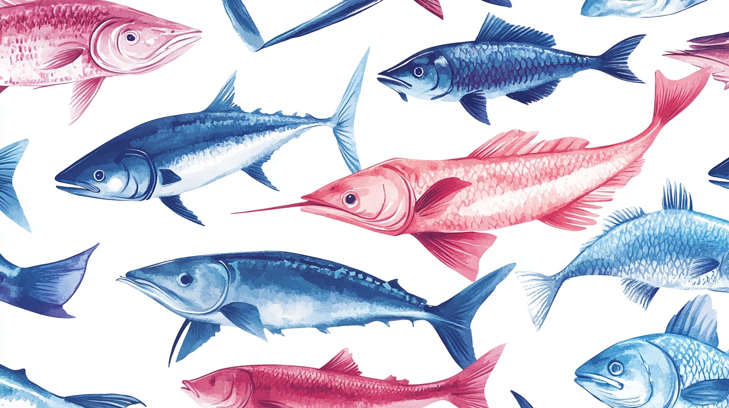 海洋鱼类水彩无缝图案