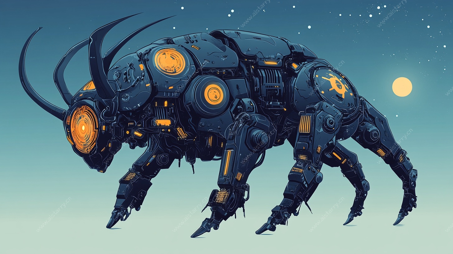 机械昆虫科幻风插画