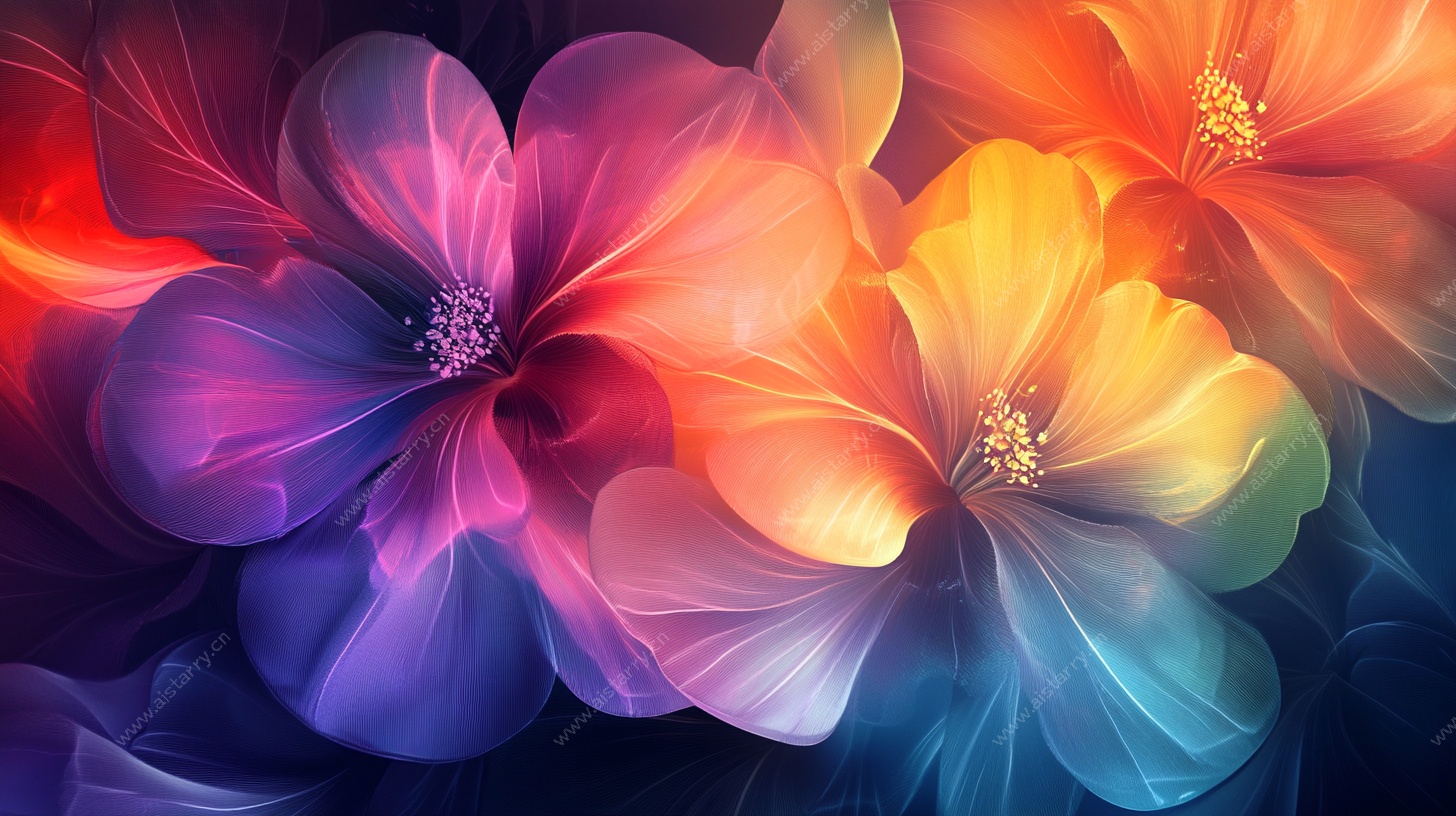 梦幻炫彩花卉图