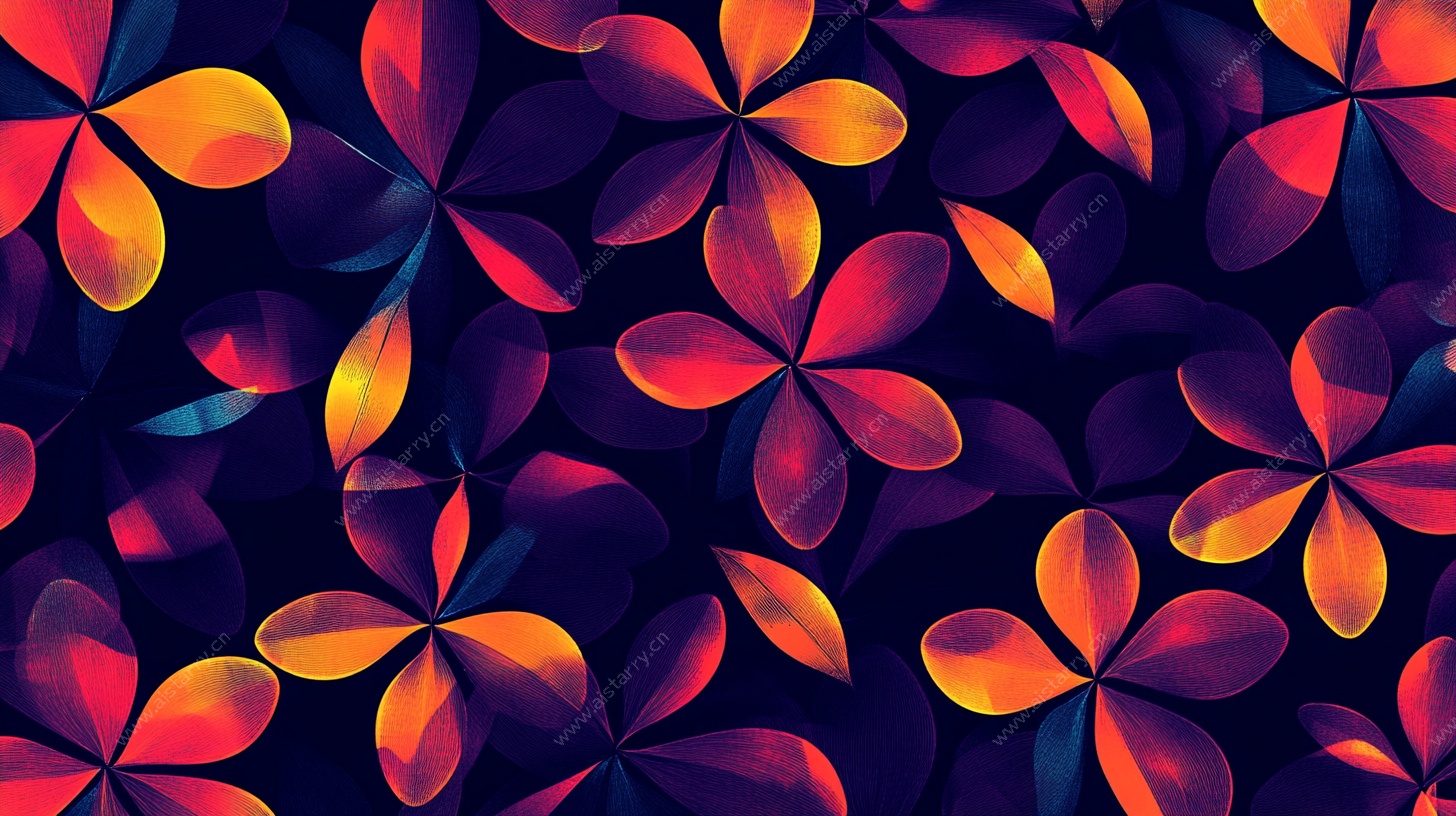 绚丽花朵无缝图案背景