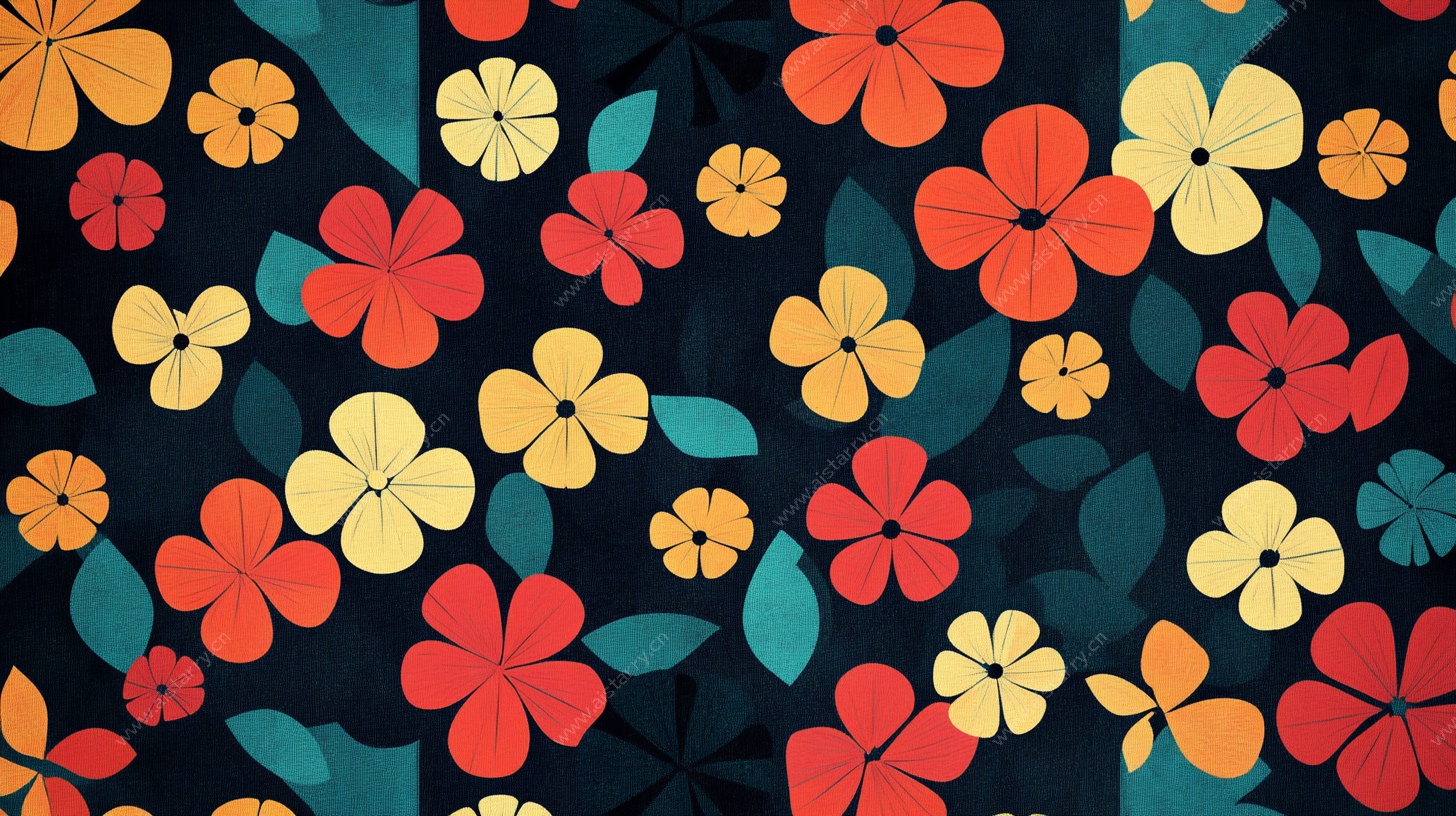 多彩花卉图案背景设计