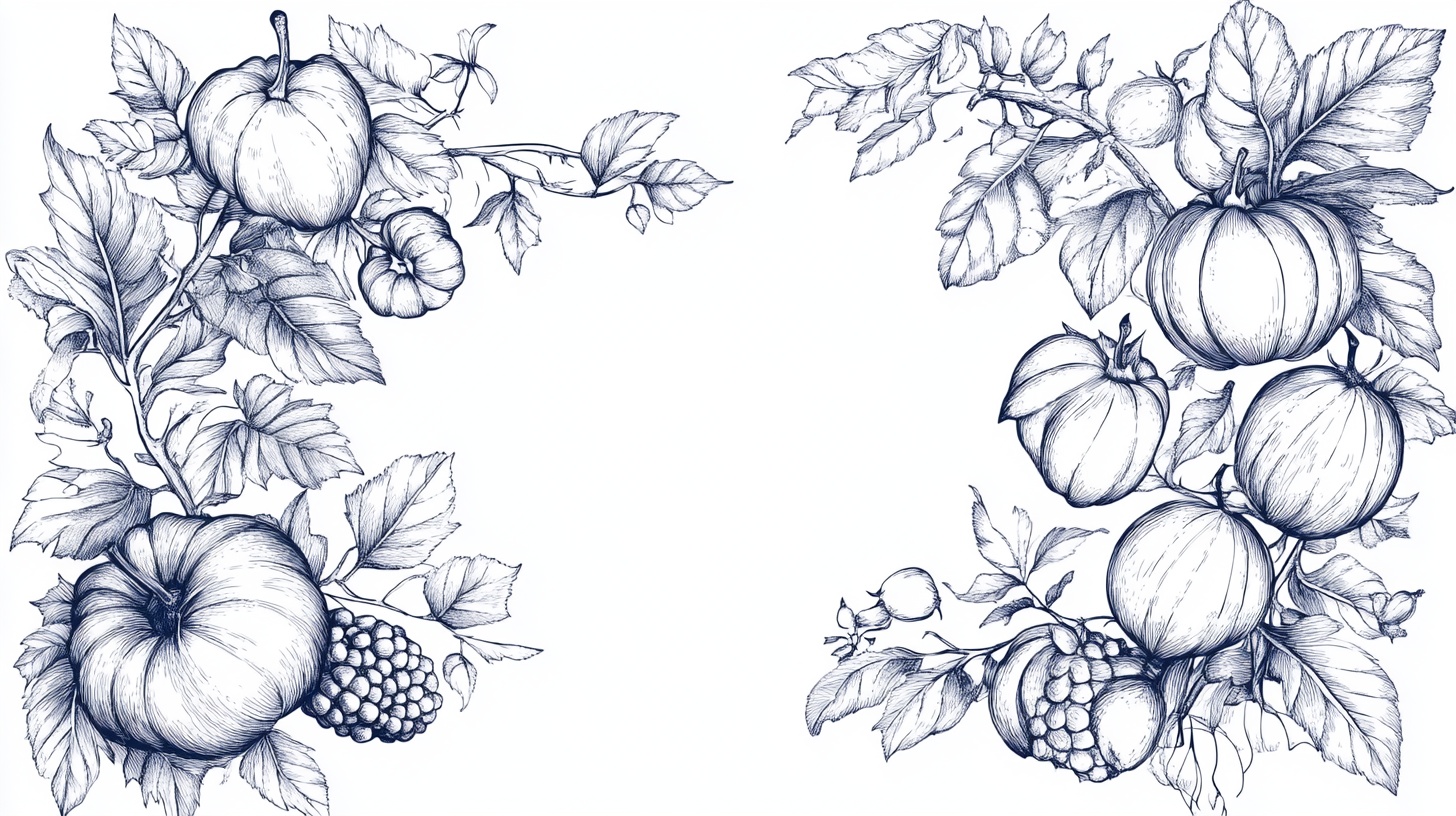 手绘水果边框图案