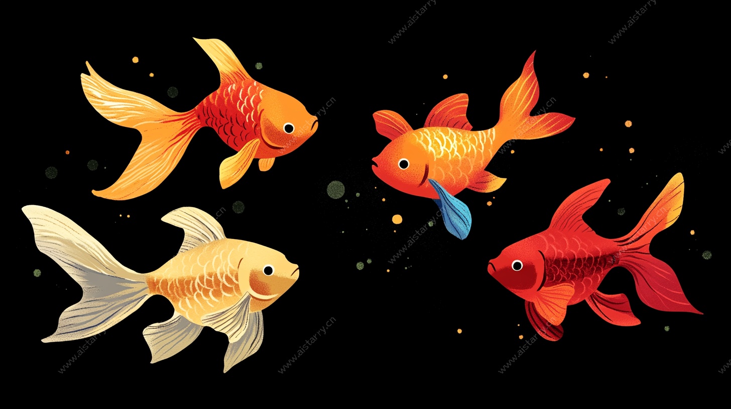 灵动金鱼插画