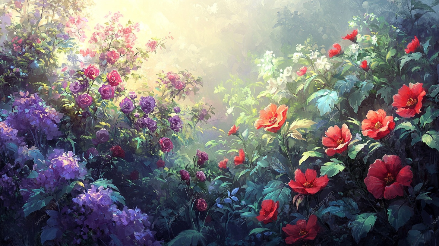 梦幻花卉花园景象