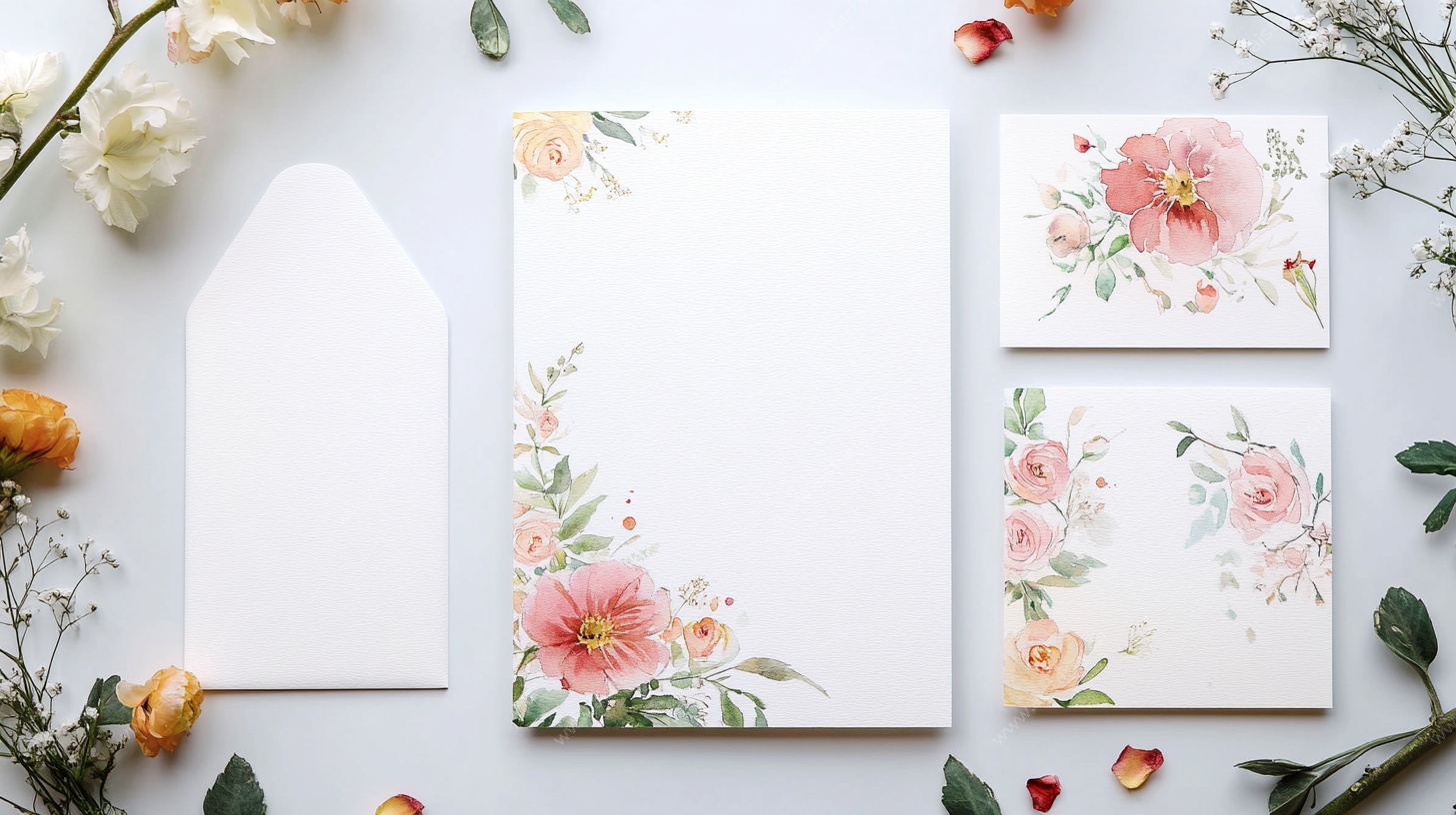 花卉装饰信封信纸套装