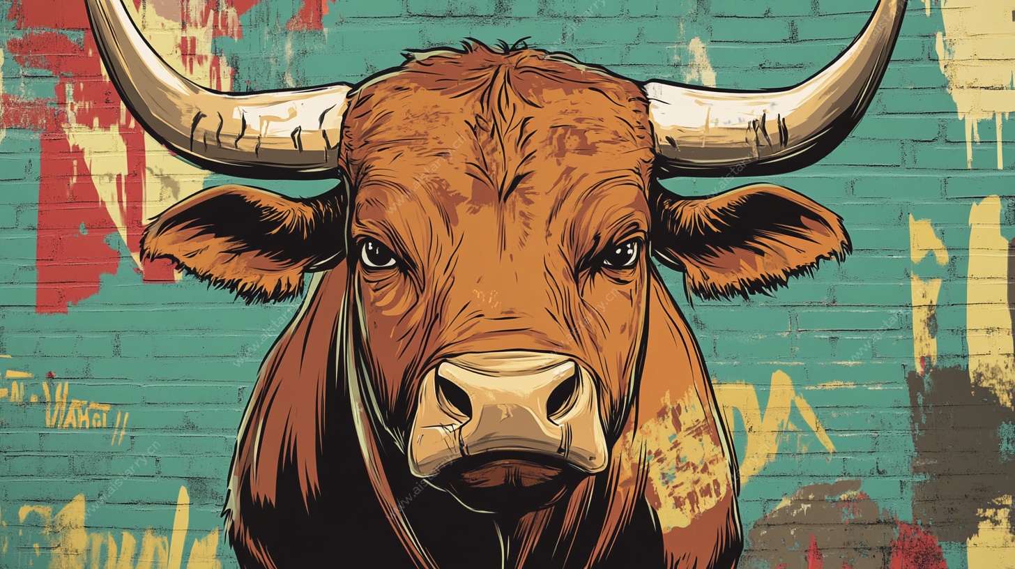 公牛街头风插画