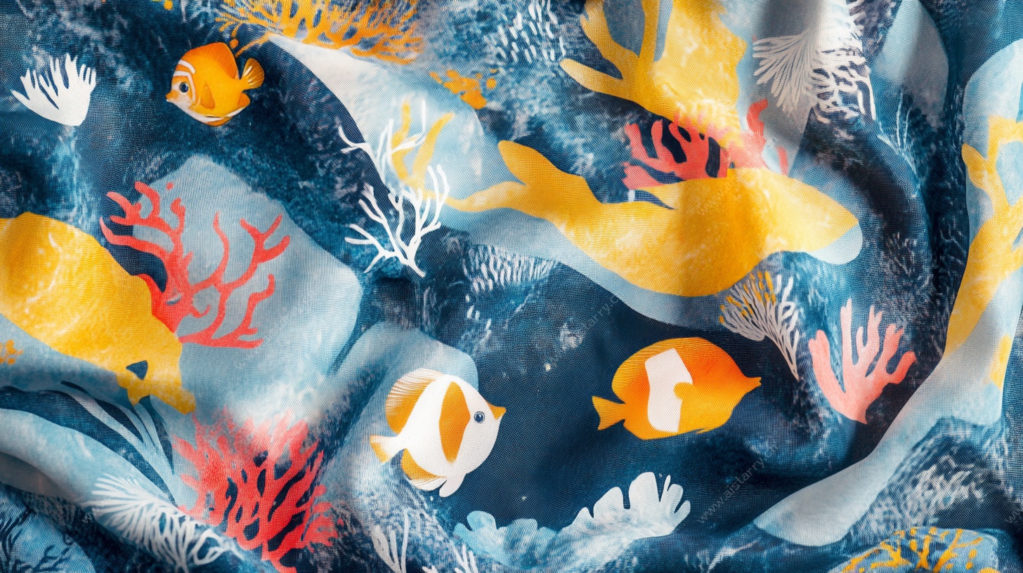 海洋主题印花布料图案