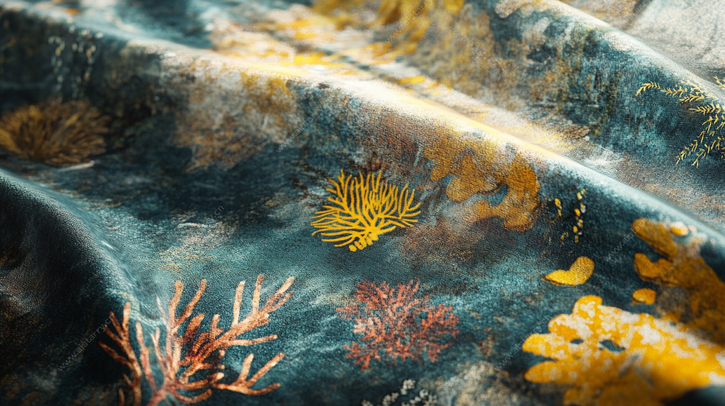 海洋珊瑚织物纹理图案