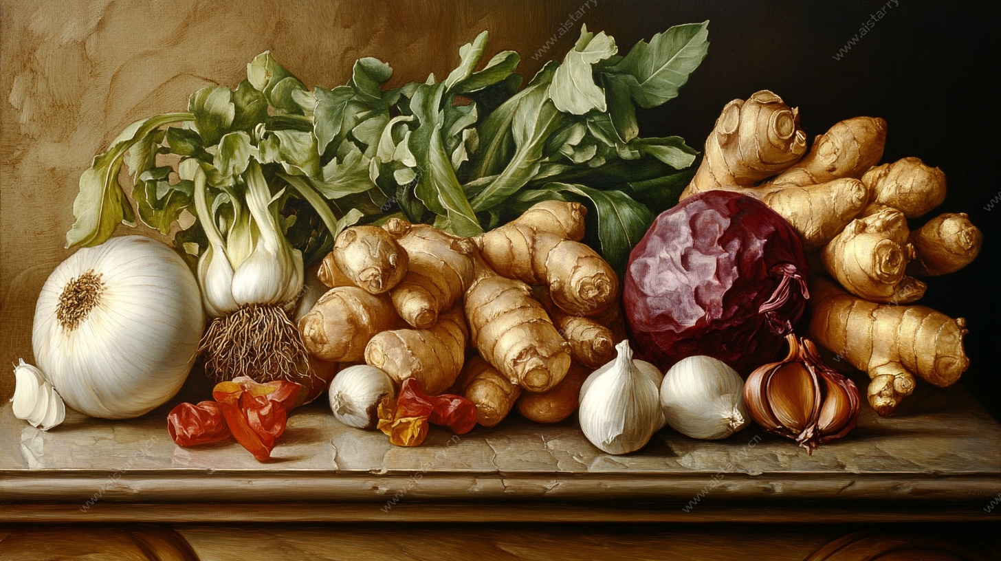 静物蔬菜油画