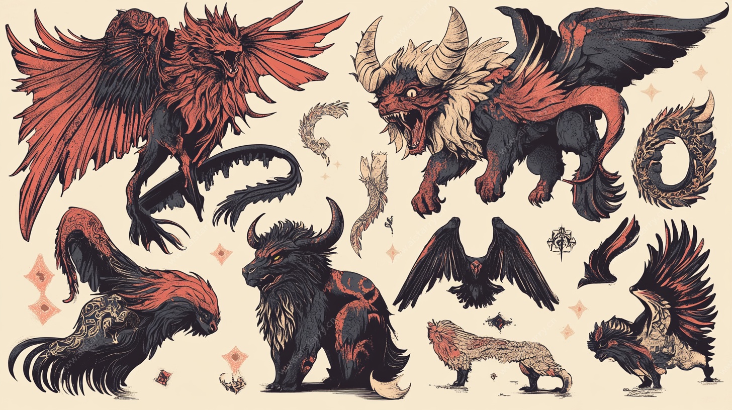 奇幻神话风怪兽插画集合