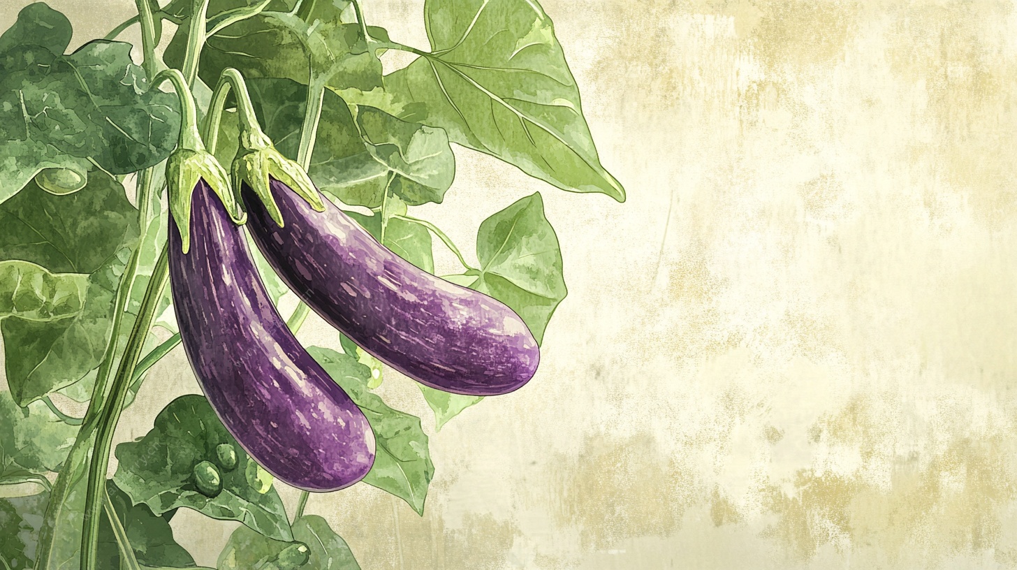 复古风茄子插画